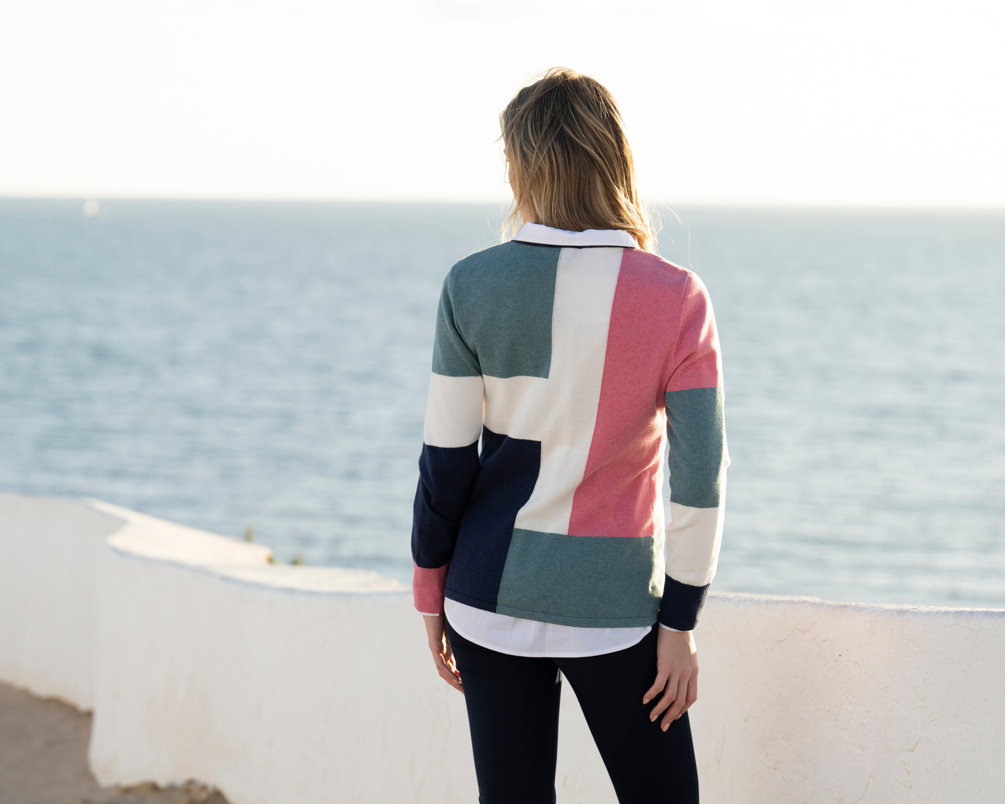 Marble Fashions multi panel sweater 8055/230