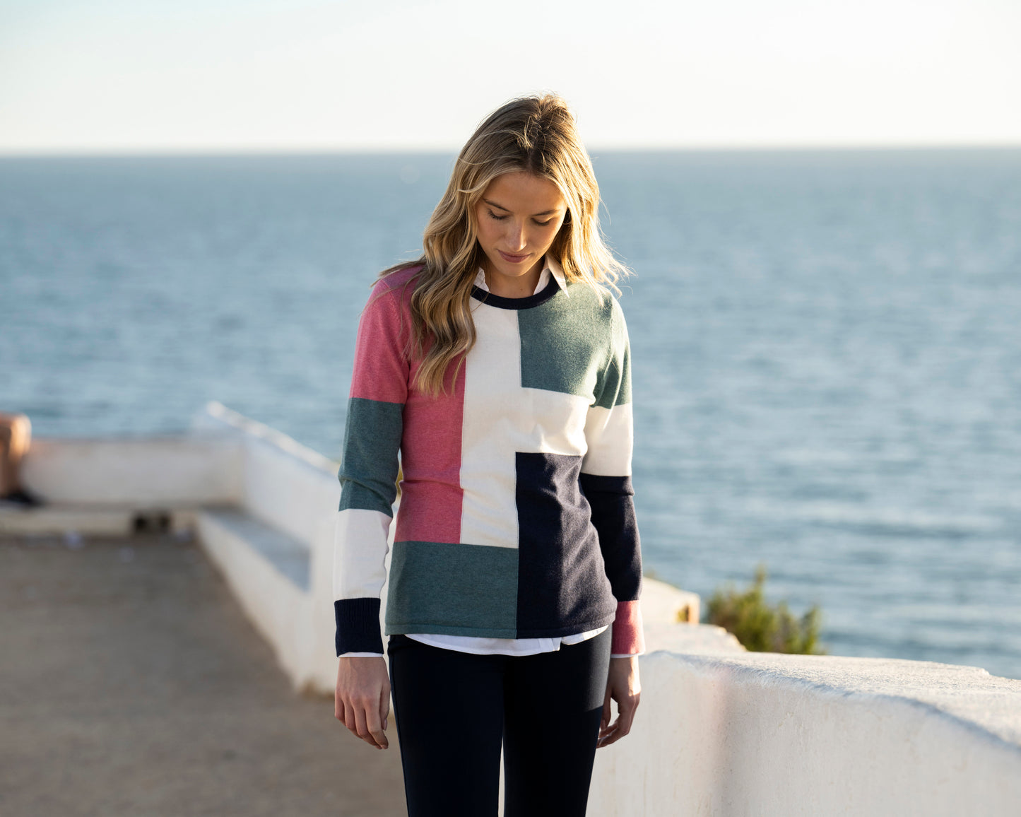 Marble Fashions multi panel sweater 8055/230